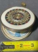 Handmade Orient Powder Case with Colorful Embellishments