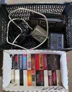 Electronics and VHS Tapes, Power Strip and Speakers