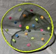 Mesh Food Cover with Floral Design and Handle, 13″
