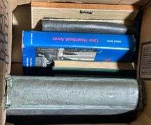 Books, Framed Quote, Glass Candlestick, and Table Lamp Parts