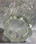 Pressed Clear Glass Fluted Vase with Star-Shaped Base 10”x9.5”