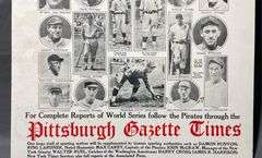 1925 Pittsburgh Pirates Championship Commemorative Poster, 17”x24”