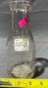 Clear Glass Springfield Dairy Bottle with Embossed Lettering, 7″