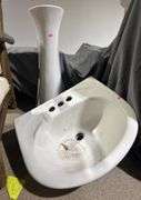 Ceramic Sink with Matching Pedestal Base, Made in Mexico