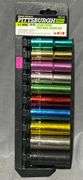 Two Pittsburgh Pro 10-Piece 1/2-Inch Drive Color-Coded Deep Wall Socket Set (missing 19mm socket from set)