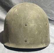 Military Helmet with Liner and Markings ‘Greenawalt’, Approx. 10.5” x 8.5” x 6.5”