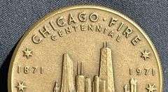 Chicago Fire Centennial Bronze Medallion, 1871–1971, 1.5″
