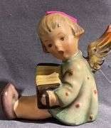 Hummel Hand-Painted Angel With Accordion Figurine, Germany, 3″
