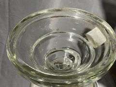 Glass Oil Lamp Bases with Etched and Smooth Designs