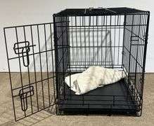 Black Metal Wire Cage with Handle and Removable Tray, 24x17x21″