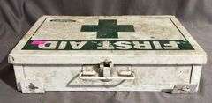 Metal First Aid Box with Supplies, Lab Safety Supply Brand
