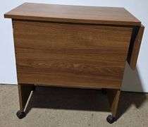 Folding Desk with Laminate Finish and Casters – 36″ x 16″ x 27″