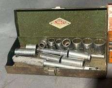 S-K Tools Socket Set and Drill Bits in Metal Cases