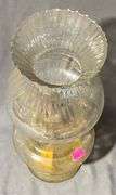 Lamplight Farms Glass Oil Lamp with Ribbed Globe and Yellow Tint Base, 13″