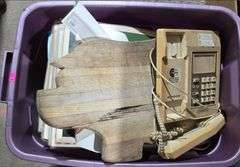 Household Items Including Fry Pan, Rotating Dial Phone