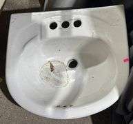 Ceramic Sink with Matching Pedestal Base, Made in Mexico