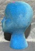 Blue Display Mannequin Head and Feathered Hat 10.5″, 9″