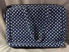 Vera Bradley Quilted Fabric Tote Bag with Blue and White Pattern, 15″