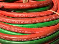 Grade R Acetylene Welding Hose with Brass Fittings(unknown footage), 1/4-Inch