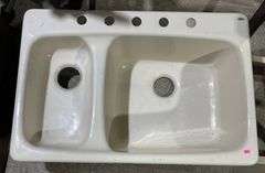 Kohler Double-Basin Drop-In Kitchen Sink, 33×22″