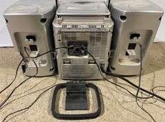 Compact Audio System with CD, Radio, Cassette, and Detachable Speakers