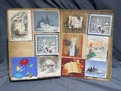 Scrapbook Featuring Holiday Cards From 1939-1948 With Embossed Cover