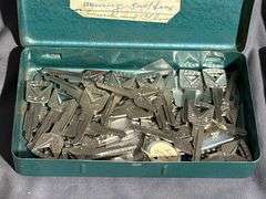 Four Boxes of Automotive Keys in Green Metal Cases