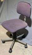 Adjustable Office Chair With Chrome Base and Fabric Upholstery