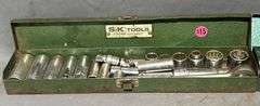 S-K Tools Metal Socket Wrench Sets with Cases