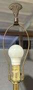 Table Lamp with Carved and Painted Base, 43” Tall