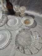 Glassware and Bottles with Pressed and Etched Designs
