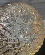 Glass Bowl with Gold-Tone Rim and Starburst Base, 6″