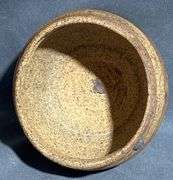 Handcrafted Planter with Textured Surface and Marked Base