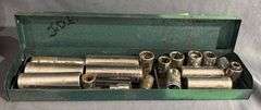 Two Toolkits Featuring Pliers, Sockets, and Bits in Metal and Plastic Cases