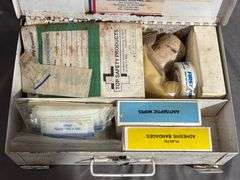 Metal First Aid Box with Supplies, Lab Safety Supply Brand