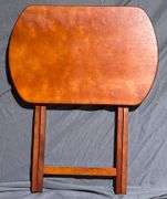 Folding Oval-Top Tray Tables with Stand, Set of 4