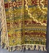 Lace and Floral Table Runner & Fringed Multicolor Rug  70”, 50”