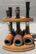 Pipe Holder with Six Tobacco Pipes