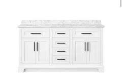 Home Decorators Collection
Doveton 60 in. Double Sink Freestanding White Bath Vanity with White Engineered Marble Top