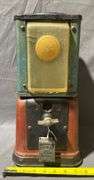 Metal and Plastic Coin-Operated Gumball Dispenser