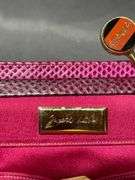 Judith Leiber Pink Leather Clutch with Gold-Toned Strap, 9″