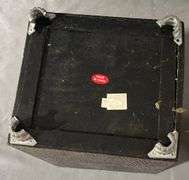 Black Textured Storage Box With Glass Knob Lid and Brass Wire Cage with Faux Nest