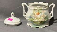 Porcelain Lily Biscuit/ Cracker Jar, 3.5″