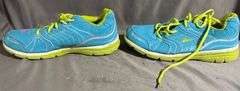 Blue and Green Athletic Shoes with Mesh Uppers  Marked US size 10 (12.5 EUR).