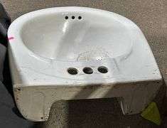Ceramic Sink with Matching Pedestal Base, Made in Mexico