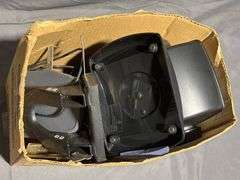 Office Equipment Lot Including Rolodex, Hole Punches, and Cables