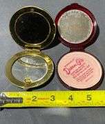 Compact Pair Featuring Lithographed Scene and DreamGlo Rouge by Woodbury