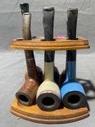 Pipe Holder with Six Tobacco Pipes