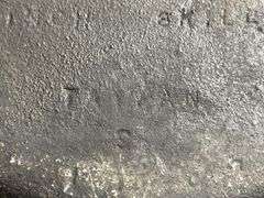 Cast Iron Skillet with and Wood Handle, Marked ‘Taiwan W.K 2’, 8″ Dia.