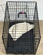Black Metal Wire Cage with Handle and Removable Tray, 24x17x21″